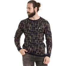 Cipo & Baxx CP277 Yuvarlak Yaka Desenli Camel Kazak