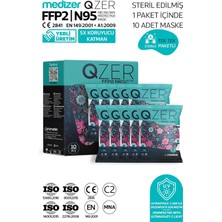 Medizer Qzer Blue Flos Desenli Ffp2 N95 Maske 5 Katmanlı