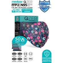 Medizer Qzer Blue Flos Desenli Ffp2 N95 Maske 5 Katmanlı