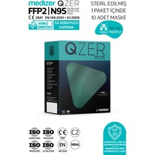 Medizer Qzer Yeşil Renk 5 Katmanlı Ffp2 N95 Maske