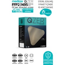 Medizer Qzer Krem Renk 5 Katmanlı Ffp2 N95 Maske