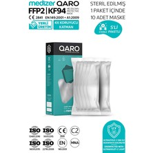 Medizer Qaro Beyaz Renk Kore Tipi KF94 Ffp2 Maske