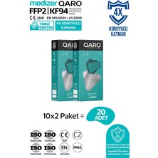 Medizer Qaro Beyaz Renk Kore Tipi KF94 Ffp2 Maske