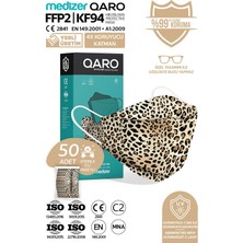 Medizer Qaro Leopar Desenli Kore Tipi KF94 Ffp2 Maske