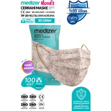 Medizer Meltblown Çizgisel Kadın Desenli Cerrahi Maske