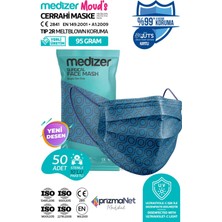 Medizer Meltblown Lacivert Daire Desenli Cerrahi Maske