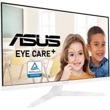 ASUS VY279HE-W 27" 75HZ 1MS (HDMI VGA) EYECARE PLUS,FLICKER-FREE,CERCEVESIZ,DUSUK MAVI ISIK RENK ARTIRMA Antibakteriyel Kaplama 1920x1080 IPS VESA BEYAZ Monitör (VY279HE-W)