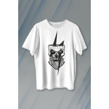 Kendim Seçtim Yıldırım Gothic Sakallı Heykel Baskılı Tişört T-Shirt
