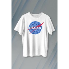Kendim Seçtim Pizza Nasa Uzay Ajansı Cosmos Astronot Baskılı Tişört T-Shirt
