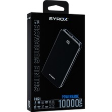 Syrox 10000 Mah Dıgıtal LED Slım Metal Çerçeve Powerbank