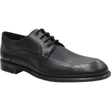 Mehmet Mete 015 Siyah Baskılı Klasik Hakiki Deri Erkek Ayakkabı