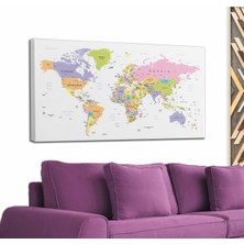 Dünyatablo Dünya Haritası  Dekoratif Kanvas Tablo 1064