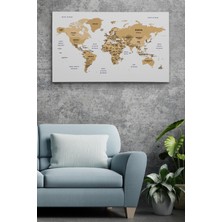 Dünyatablo Dünya Haritası Dekoratif Kanvas Tablo Ülke ve Başkentli 1549