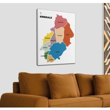 Dünyatablo Kırıkkale Ili ve Ilçeler Haritası  Dekoratif Kanvas Tablo 1392