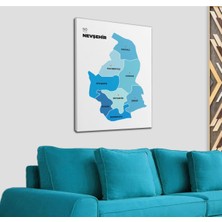 Dünyatablo Nevşehir Ili ve Ilçeler Haritası  Dekoratif Kanvas Tablo 1429