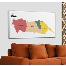 Dünyatablo Iğdır  Ili ve Ilçeler Haritası  Dekoratif Kanvas Tablo 1358