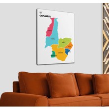 Dünyatablo Osmaniye Ili ve Ilçeler Haritası  Dekoratif Kanvas Tablo 1436