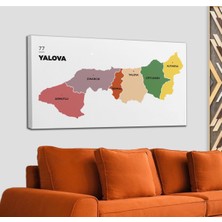 Dünyatablo Yalova Ili ve Ilçeler Haritası  Dekoratif Kanvas Tablo 1482