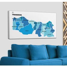 Dünyatablo Trabzon Ili ve Ilçeler Haritası  Dekoratif Kanvas Tablo 1471