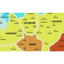 Aydın Ticaret Türkiye Haritası Kanvas Tablo Il ve Ilçeli Ayrıntılı Eğitici-Öğretici Dekoratif Tablo 3026