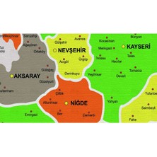 Aydın Ticaret Türkiye Haritası Kanvas Tablo Il ve Ilçeli Ayrıntılı Eğitici-Öğretici Dekoratif Tablo 3027