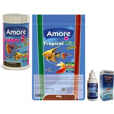 Amore Tropical Mix Selection 460 gr ve Guppy  granules 250 ml ve Fishvit, Contra Blue