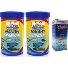 Lotus Malawi  granulat 2X250 ml Kutu Akvaryum Yüksek Protein Balık Yemi ve Fishvit