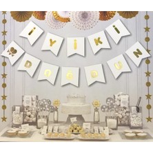 Çıtı Pıtı Store Gold Altın Sarısı Yaldızlı Iyiki Doğdun Yazılı Doğum Günü Partisi