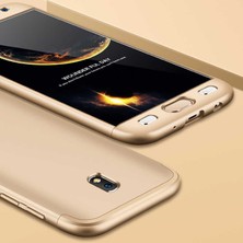 Samsung Galaxy J5 Pro Kılıf 360 Derece Tam Koruma Sert Mika Orijinal AYS GKK Darbe Emici Kapak