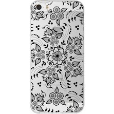 Printify Apple iPhone 5s Uyumlu Kapak Nostalji Desen Tasarımlı Şeffaf Silikon Kılıf