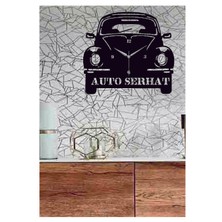 Hediyelikevi Otomobil Sektörü Temalı Isimli Dekoratif Ahşap Duvar SAATI40X40