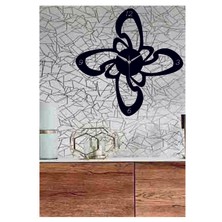 Hediyelikevi Dört Yaprak Temalı Dekoratif Ahşap Duvar Saati HEDIYE50X50