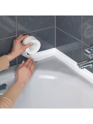 Sebura Banyo Küvet Mutfak Lavabo Su Sızdırmaz Bant Su Geçirmez Kenar Bandı Sızdırmazlık Tamir Bandı 3.2 M