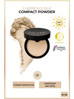 Luminous Silk Compact Powder Mat Bitişli Toz Pudra - 01 Beige