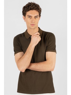 Tudors Slim Fit Melanj Düz Polo Yaka T-Shirt