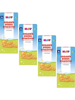 Hipp Organik Bebek Bisküvisi 180 gr 4 Adet