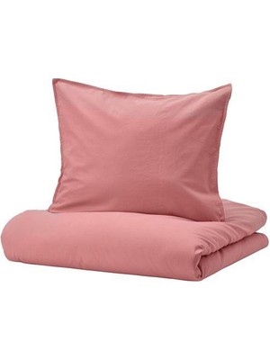 IKEA Tek Kişilik Nevresim Takımı, Şeker Pembe Renk Meridyendukkan 150X200 Düz Desen %100 Pamuk,çarşafsız