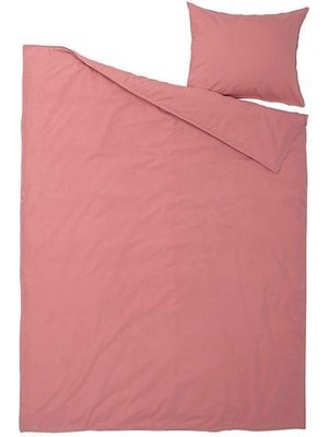 IKEA Tek Kişilik Nevresim Takımı, Şeker Pembe Renk Meridyendukkan 150X200 Düz Desen %100 Pamuk,çarşafsız