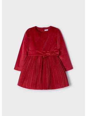 Mayoral Kız Çocuk Kadife Elbise Kırmızı 4954