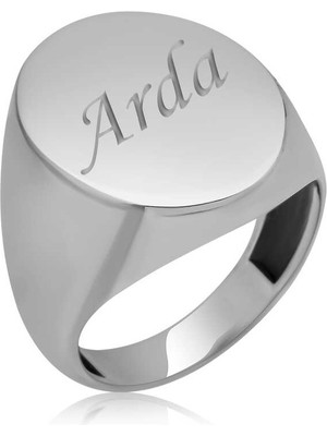 Gumush Gümüş Kişiye Özel Oval Erkek Yüzük