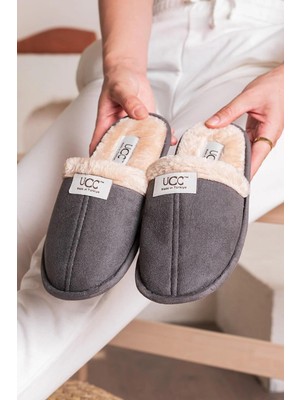 Erdmsp Unisex Pofuduk Ev Terliği Ses Yapmaz Taban Içi Kürklü Yıkanabilir Kışlık Ev Terliği Misafir Terliği Ucc Terlik