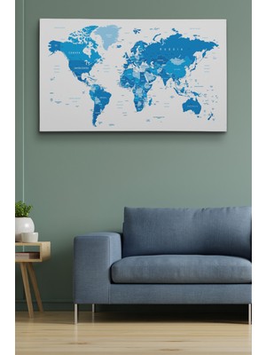 Dünyatablo Dünya Haritası  Dekoratif Kanvas Tablo 1051
