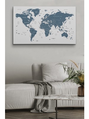 Dünyatablo Dünya Haritası  Dekoratif Kanvas Tablo 1062