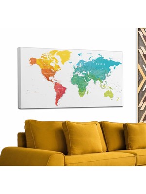 Dünyatablo Dünya Haritası  Dekoratif Kanvas Tablo 1108