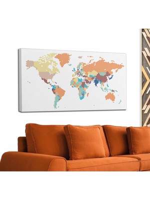 Dünyatablo Dünya Haritası  Dekoratif Kanvas Tablo 1061