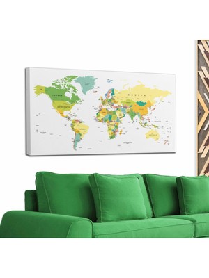 Dünyatablo Dünya Haritası  Dekoratif Kanvas Tablo 1056