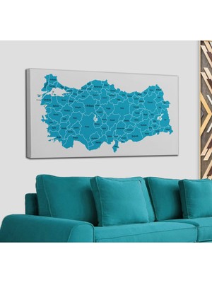 Dünyatablo Türkiye Haritası Kanvas Tablo Eğitici ve Öretici Dekoratif Tablo Tablo 3115