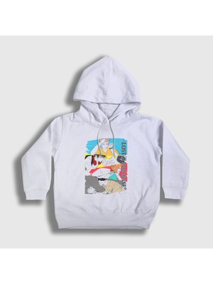 Presmono Unisex Çocuk Beyaz Lost In Paradise V2 Jujutsu Kaisen Kapüşonlu Sweatshirt