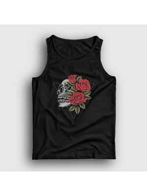 Presmono Unisex Siyah Roses And Skull Atlet