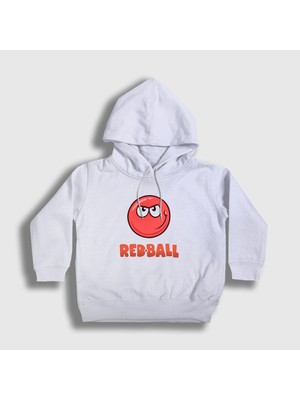 Presmono Unisex Çocuk Beyaz Oyun Red Ball Kapüşonlu Sweatshirt